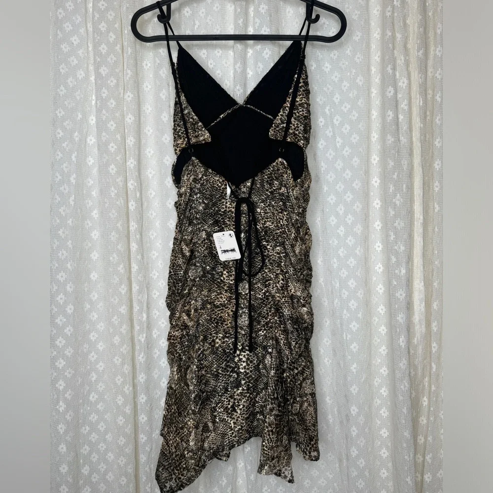Free People Sierra Snake Print Lace Minidress